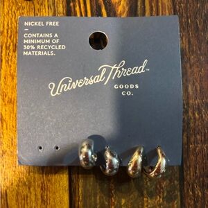 Universal Thread Shiny Silver Twist Earrings